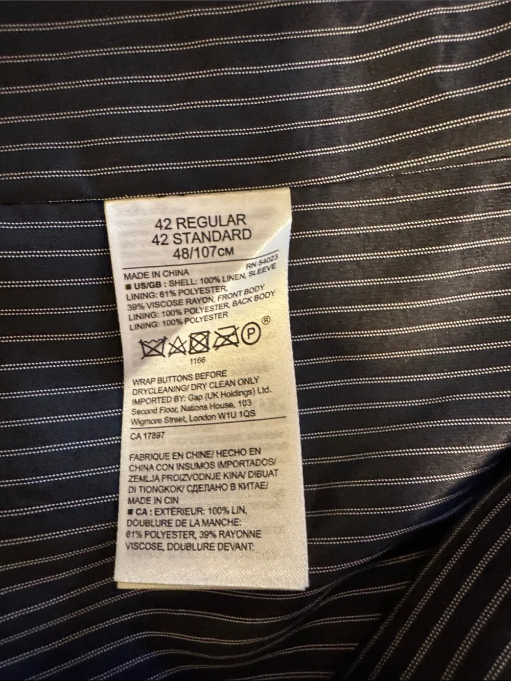 Banana Republic Blue Linen Notch Lapel Sport Coat